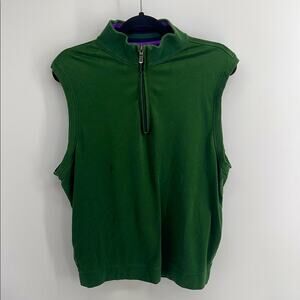 Bobby Jones 100% Peruvian Pima Cotton Diamond textured 1/4 zip pullover vest L